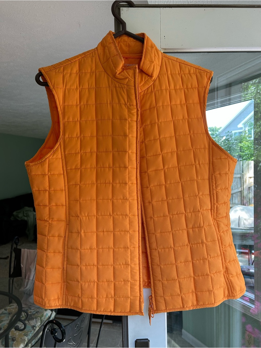 Relativity Quilted Sleeveless Vest in Bright Orange